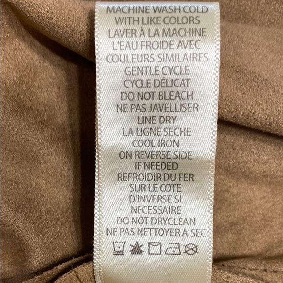 Max Studio NWT Light Brown Drape Front Long Jacket Waterfall Collar - S - Picture 8 of 8